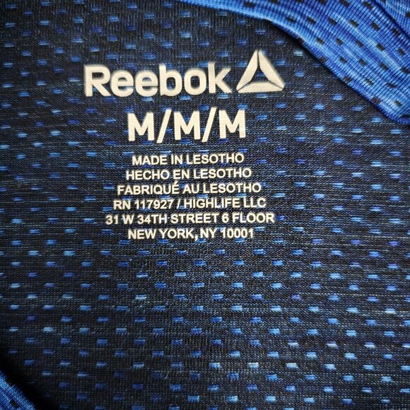 🏆381 Reebok Stride Performance Blue Short Sleeve T-Shirt - Picture 3 of 8